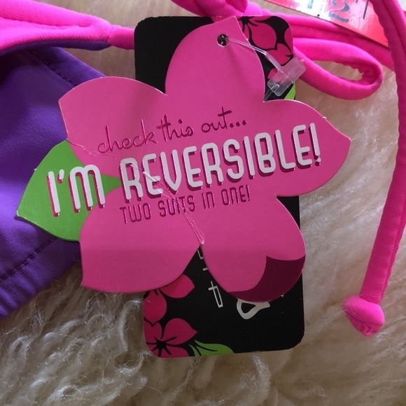 Bikini bottoms pink purple reversible size S - Picture 3 of 4